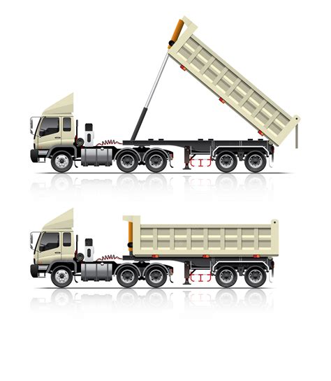 Premium Vector | Dump trailer truck illustration