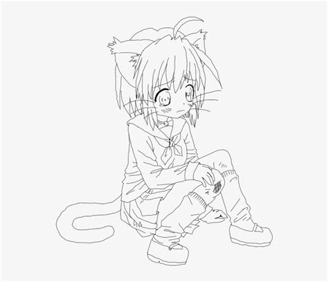 Anime Cat Girl Coloring Pages Easy Coloring Pages