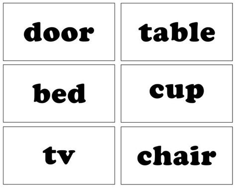 Sight words house items - Free Printable Coloring Pages | Printable flash cards, Sight word ...