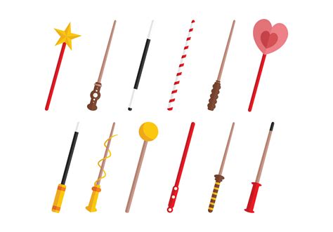 Magic Stick Flat Icons 139019 Vector Art at Vecteezy