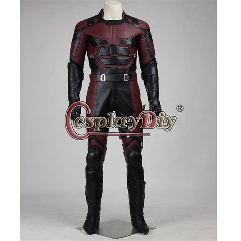 Cosplaydiy Marvel Comics Daredevil Costume Outfit For Men,