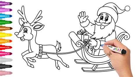 Santa Claus Sleigh Drawing at PaintingValley.com | Explore collection of Santa Claus Sleigh Drawing