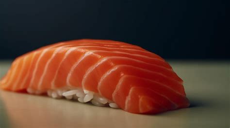 Premium AI Image | salmon sushi detail shot