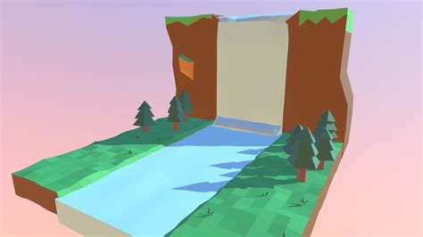 Low Poly Waterfall - 3D model by FoxVenture [af2d05a] - Sketchfab