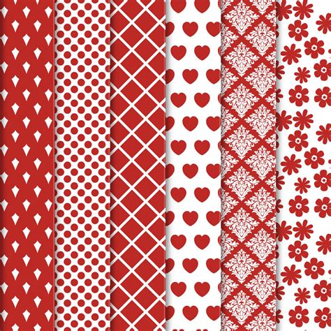 Red Paper Digital Scrapbook Red Digital Pattern Red Print | Etsy