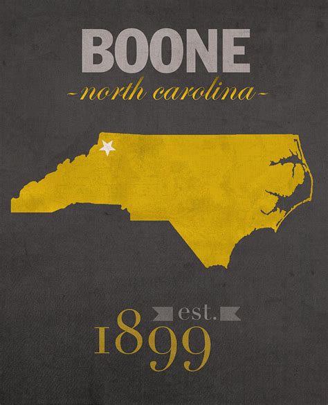 Appalachian State University Mountaineers Boone Nc College Town State Map Poster Series No 010 ...