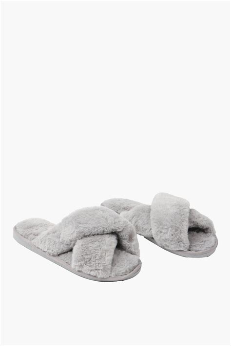 Faux Fur Slippers, 5-6