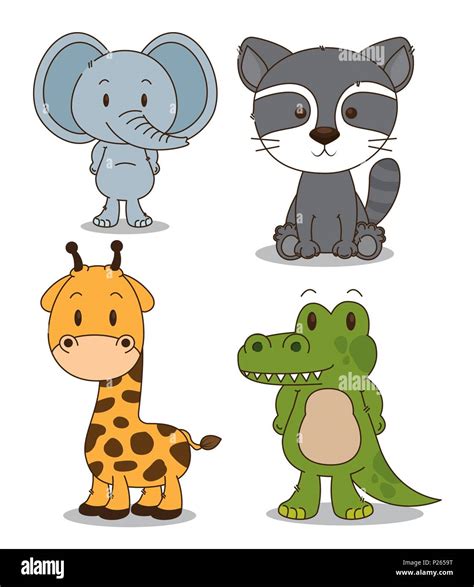 little and cute animals group Stock Vector Image & Art - Alamy