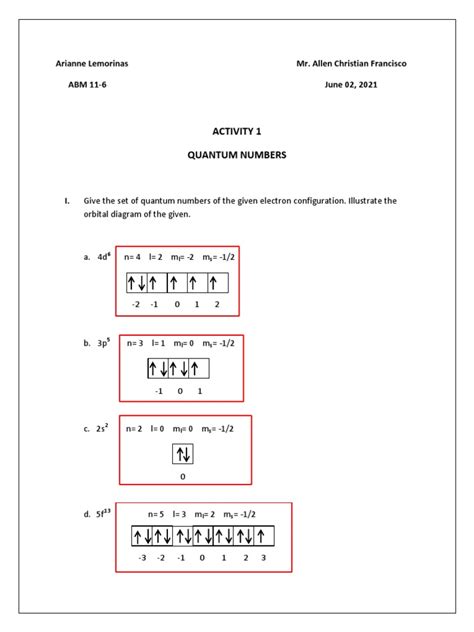 Quantum Numbers | PDF