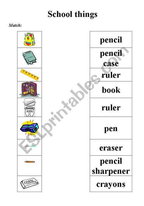 school things - ESL worksheet by Jusia