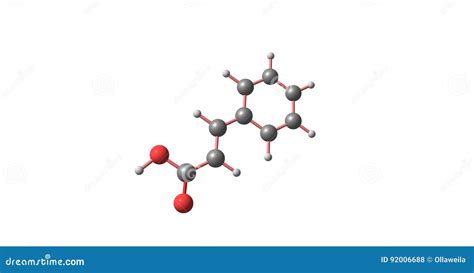 Cinnamic Acid Molecular Structure Isolated on White Stock Illustration - Illustration of acid ...