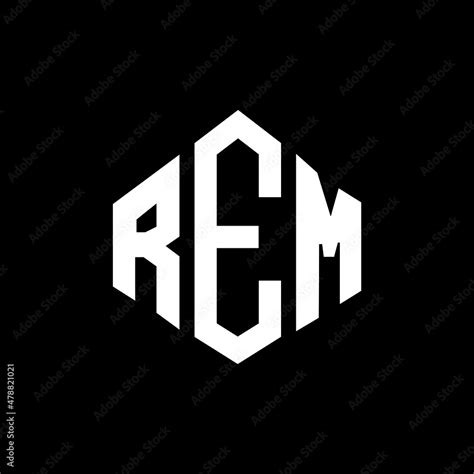 REM letter logo design with polygon shape. REM polygon and cube shape ...