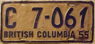 BRITISH COLUMBIA 1955 ---COMMERCIAL LICENSE PLATE FOUR DIG… | Flickr