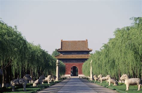 Named a World Heritage site in 2000, the Stele Pavilion in Ming Tombs , China, holds the tomb of ...