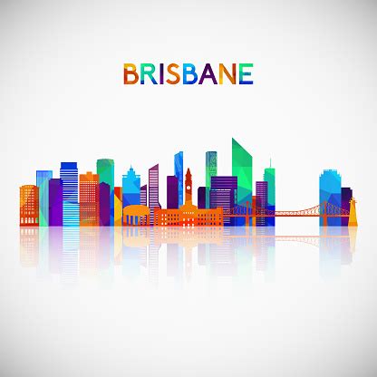 Brisbane Skyline Silhouette In Colorful Geometric Style Symbol For Your Design Vector ...