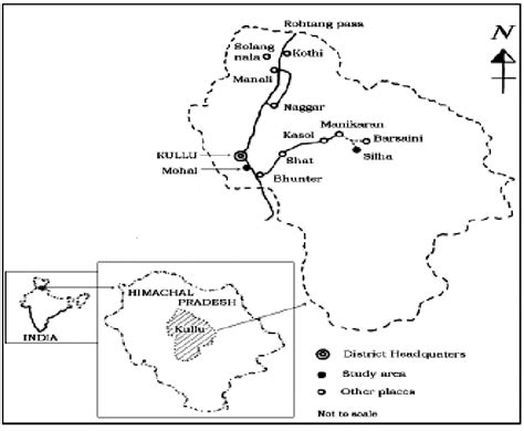 Map of study area (Shat and Silha, Parbati Valley, Kullu district ...