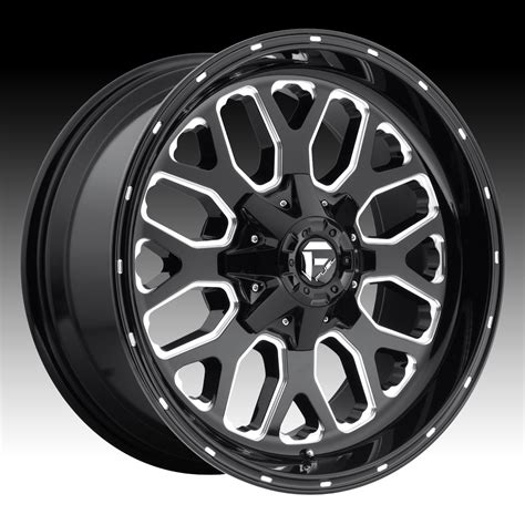 Fuel Titan D588 Gloss Black Milled Custom Truck Wheels Rims - D588 / Titan - Fuel // 1PC ...