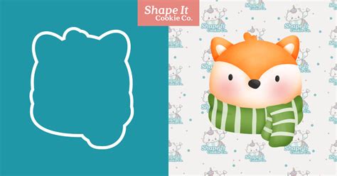 Winter Fox Cookie Cutter - Shape It Cookie Co.