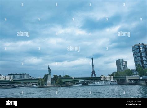 France, Paris 25.08.2023 Eiffel tower and Historical landmark, Statue ...