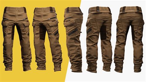 3D model Realistic Pants 1 for Men Rigged VR / AR / low-poly | CGTrader