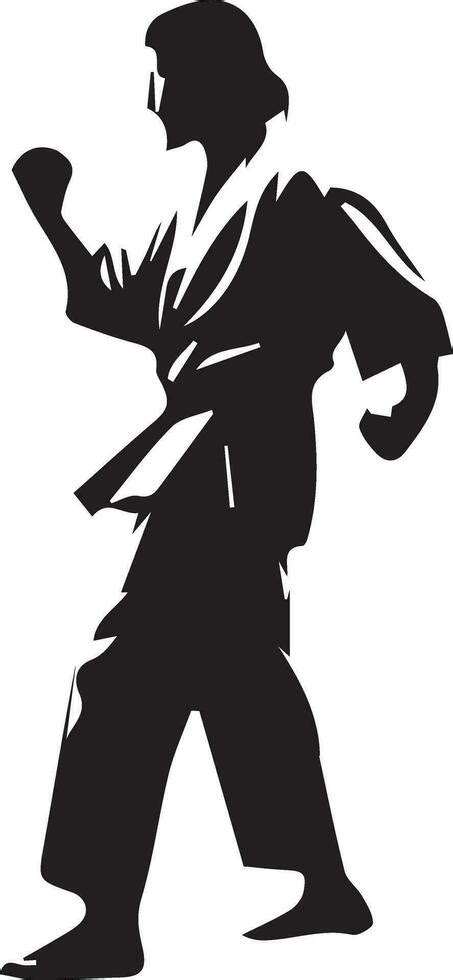 Kung fu man pose vector silhouette illustration 3 34212823 Vector Art at Vecteezy