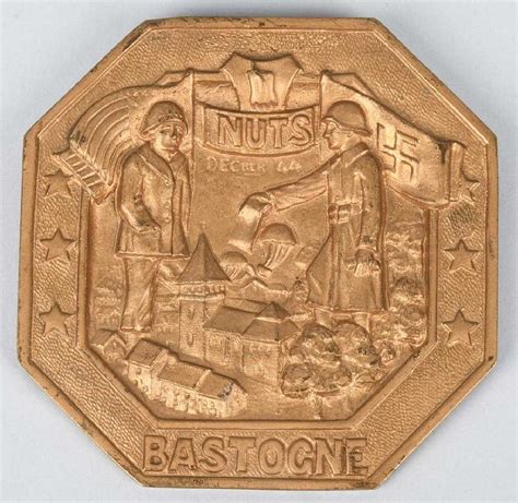 WWII U.S. 101ST AIRBORNE "NUTS" BASTOGNE PLAQUE