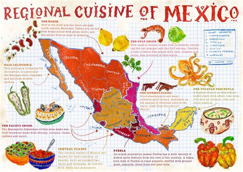 Large map of regional cuisine of Mexico. Mexico regional cuisine large map | Vidiani.com | Maps ...