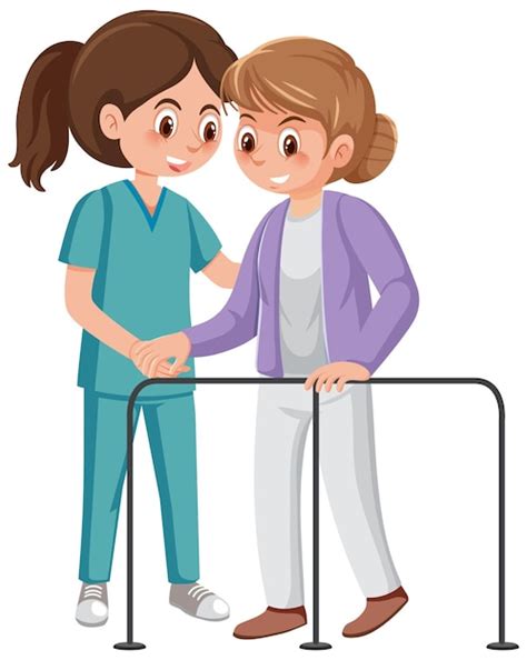 Premium Vector | Nurse with patient cartoon character