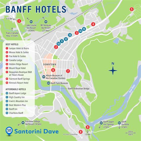 Map of Banff Hotels - Best Areas, Neighborhoods, & Places to Stay