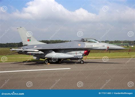 Portuguese Air Force F-16 Fighter Jet Editorial Stock Photo - Image of warplane, aviation: 77311483