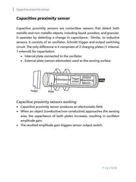 Capacitive Proximity Sensor | PDF