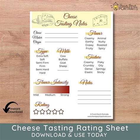 Cheese Tasting, Cheese Tasting Guide, Cheese Tasting Journal, Tasting Scorecard, Tasting Party ...