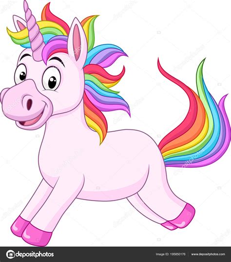 Cartoon Rainbow Unicorn Horse Stock Vector Image by ©tigatelu #195850176