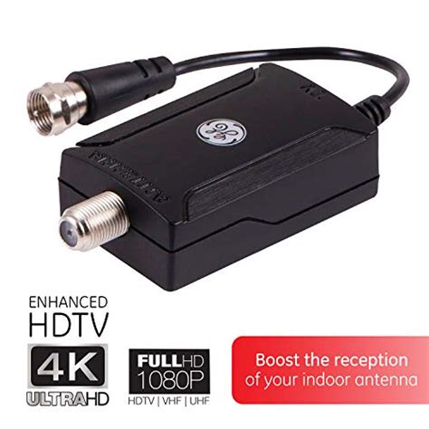 GE Indoor HD Digital TV Antenna Amplifier, Low Noise Antenna Signal Booster, Clears Up Pixelated ...