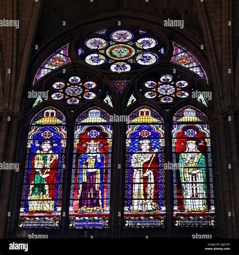 Basilica of saint denis stained glass hi-res stock photography and ...