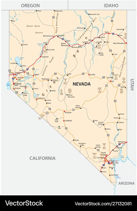 Road Map Of Nevada Highways