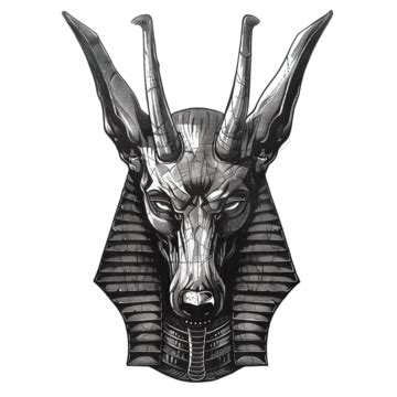 Anubis Head Artwork Black And White Color, Animals, Art, Black PNG ...