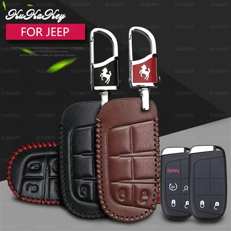 Aliexpress.com : Buy KUKAKEY Leather Car Key Case Fob Cover For Jeep ...