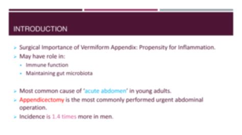 SOLUTION: Management of appendicitis its complications - Studypool