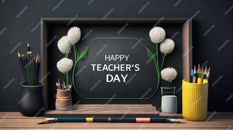 A chalkboard with a frame that says happy teachers' day | Premium AI-generated PSD