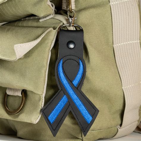 Thin Blue Line Leather Keychain - Thin Blue Line USA