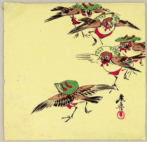 Birds in Festival - Shibata Zeshin - WikiArt.org - encyclopedia of ...