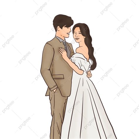 Cute Wedding Couple Clipart Vector, A Cute Married Asian Couple Cartoon ...