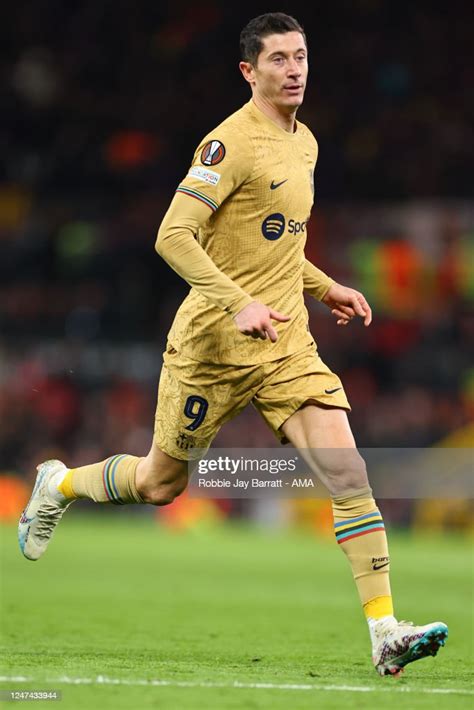 Robert Lewandowski of FC Barcelona during the UEFA Europa League ...