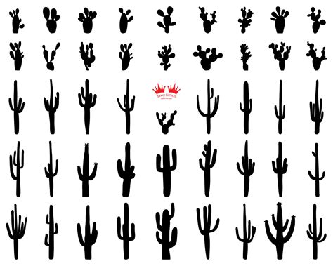 Cactuses SVG Black Silhouette Digital Clipart Files Eps Jpg | Etsy ...