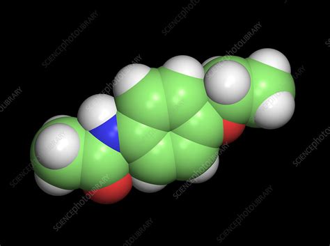 Phenacetin analgesic drug molecule - Stock Image - A624/0483 - Science Photo Library