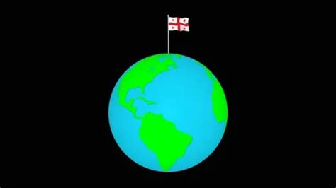 Georgia national flag fly animated on pl... | Stock Video | Pond5