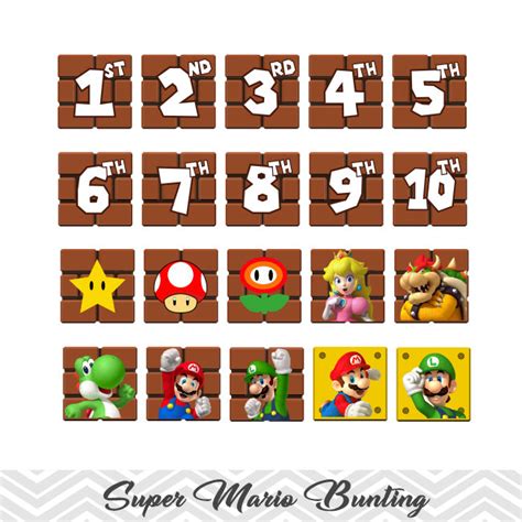 Printable Super Mario Bunting, Printable Super Mario Banner, Super ...