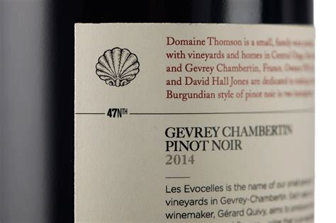 Back label of French Pinot Noir Thomson, Domaine, Wine And Beer, Winemaking, Pinot Noir, Labels ...