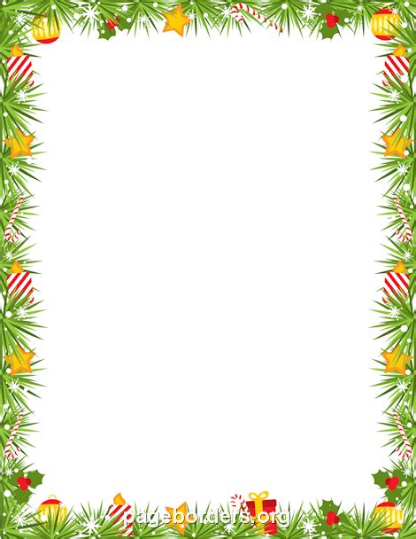 Christmas Garland Border: Clip Art, Page Border, and Vector Graphics